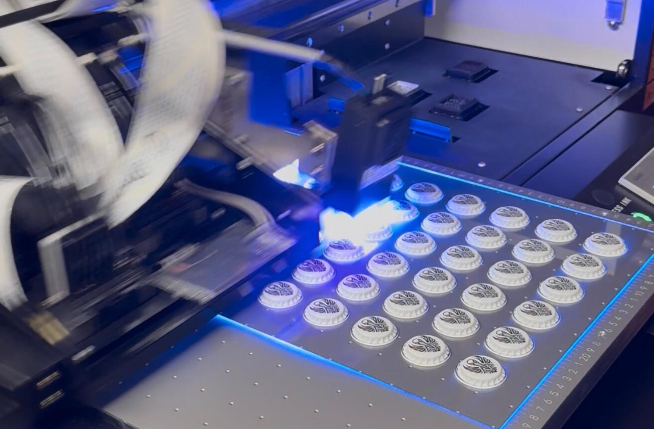 UV Printing & Production UV flatbed printer production custom printed parts during small-batch manufacturing and product production.